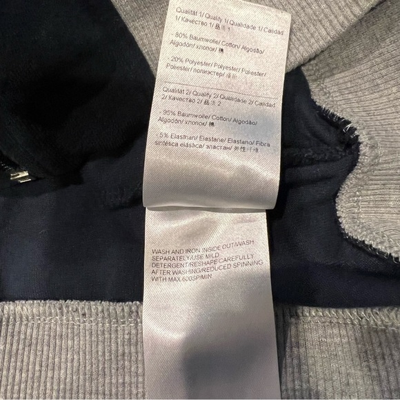 Escada Sport Woman Full Zip Hoodie Rib Hem Panel Sweater. - Picture 3 of 5